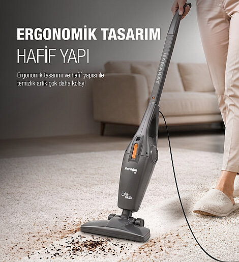 Fantom Hamarat P 1500 Toz Torbasız Dikey Süpürge Antrasit - 9