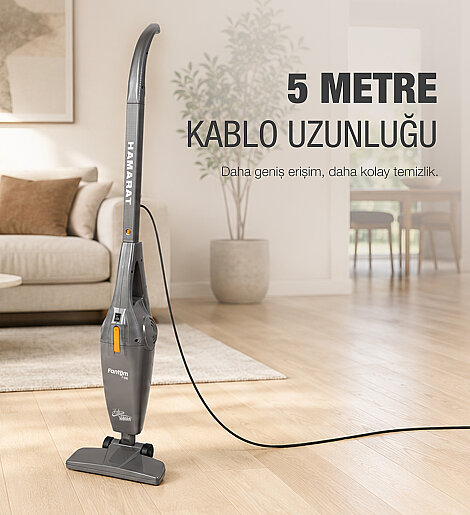 Fantom Hamarat P 1500 Toz Torbasız Dikey Süpürge Antrasit - 14