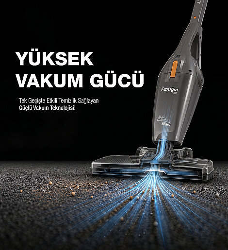 Fantom Hamarat P 1500 Toz Torbasız Dikey Süpürge Antrasit - 4