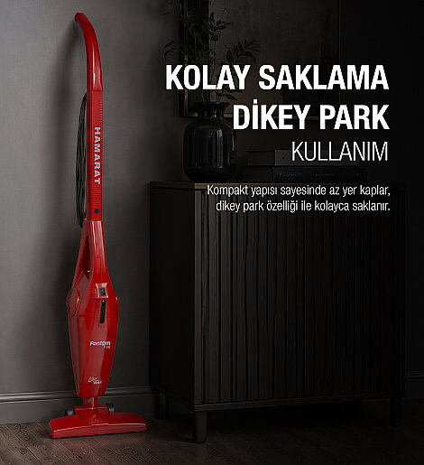 Fantom Hamarat P 1500 Toz Torbasız Dikey Süpürge Kırmızı - 13