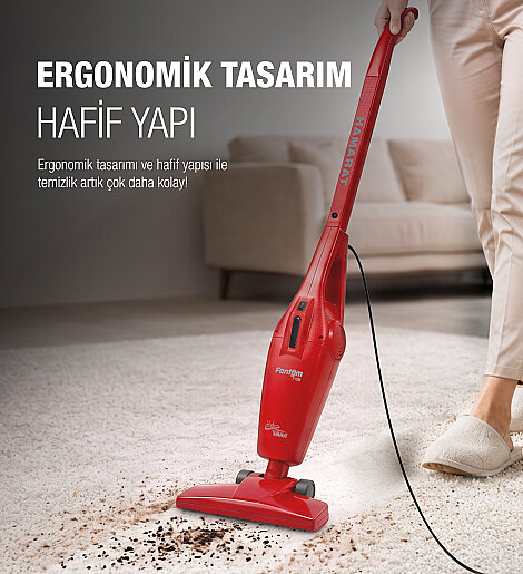 Fantom Hamarat P 1500 Toz Torbasız Dikey Süpürge Kırmızı - 9