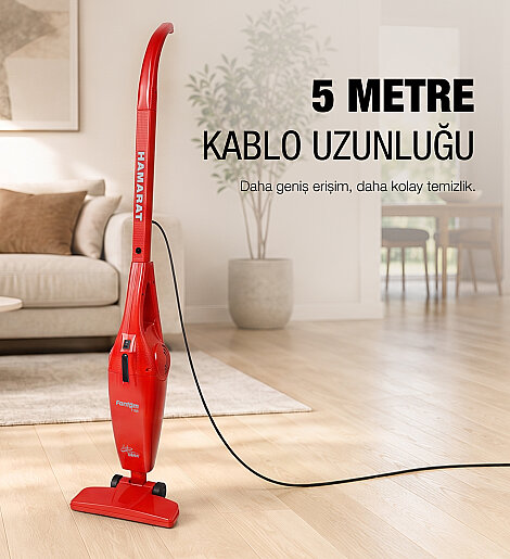 Fantom Hamarat P 1500 Toz Torbasız Dikey Süpürge Kırmızı - 14