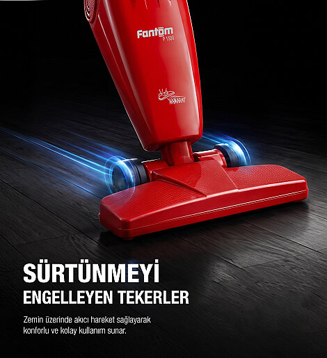 Fantom Hamarat P 1500 Toz Torbasız Dikey Süpürge Kırmızı - 8