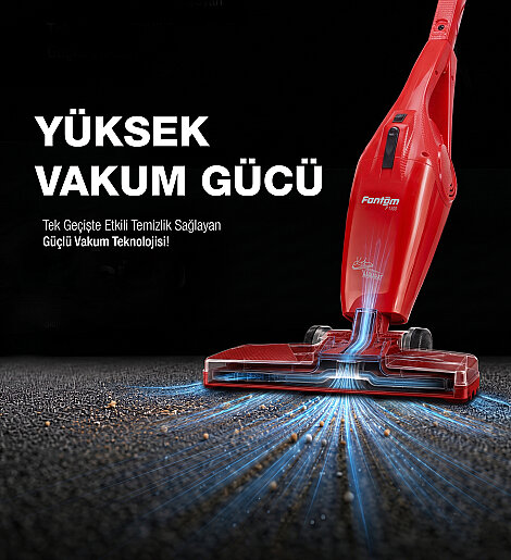 Fantom Hamarat P 1500 Toz Torbasız Dikey Süpürge Kırmızı - 4