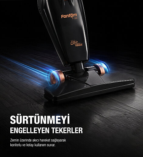 Fantom Hamarat P 1500 Toz Torbasız Dikey Süpürge Siyah - 8