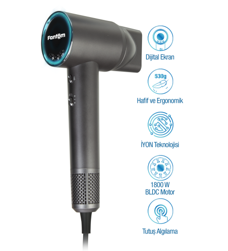 Fantom Jolie SK 2500 Saç Kurutma Makinesi Antrasit - Fantom