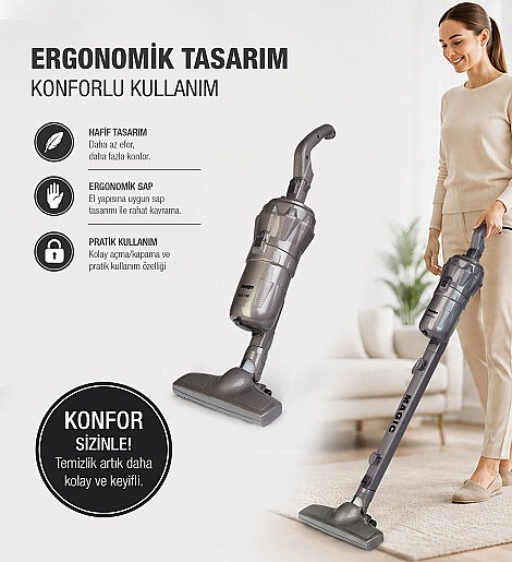 Fantom Magıc P 3000 Toz Torbasız Dikey Süpürge Antrasit - 12
