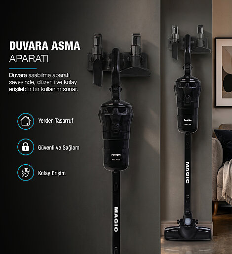Fantom Magıc P 3000 Toz Torbasız Dikey Süpürge Siyah - 17