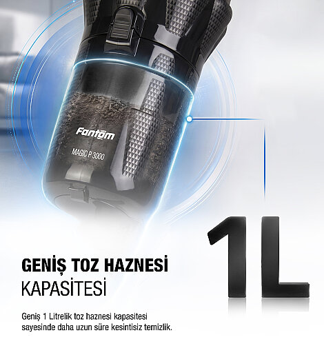 Fantom Magıc P 3000 Toz Torbasız Dikey Süpürge Siyah - 14