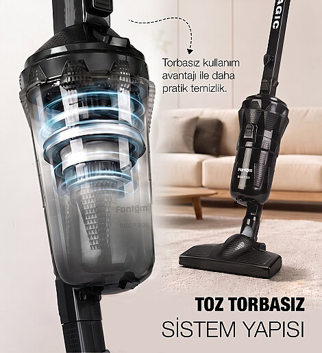 Fantom Magıc P 3000 Toz Torbasız Dikey Süpürge Siyah - 13