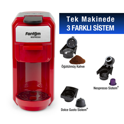 Fantom Mıxpresso Ks 1450 Mısscoffee Hediyeli Kutu Kırmızı - Thumbnail