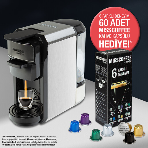 Fantom Mıxpresso Ks 1450 Mısscoffee Hediyeli Kutu Siyah - Thumbnail