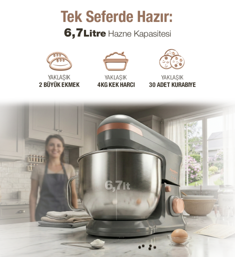 Fantom Nfest Hm 1500 Stand Mıxer Antrasit - 7