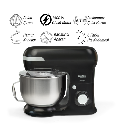 Fantom Nfest Hm 1500 Stand Mıxer Siyah - 1