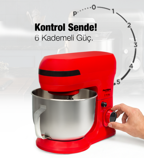 Fantom Nfest Hm 1500 Stand Mıxer Kırmızı - 16