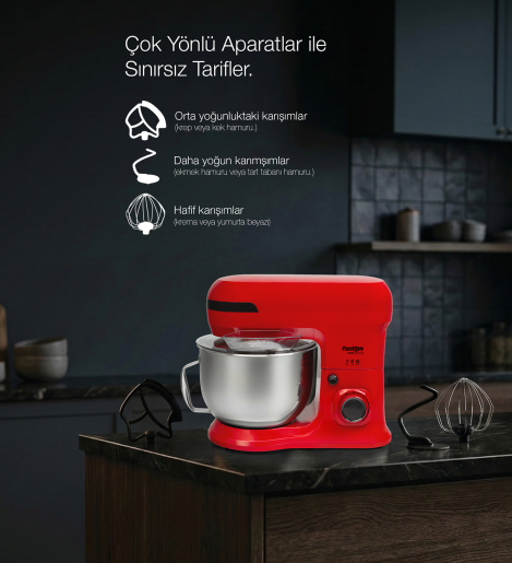 Fantom Nfest Hm 1500 Stand Mıxer Kırmızı - 8