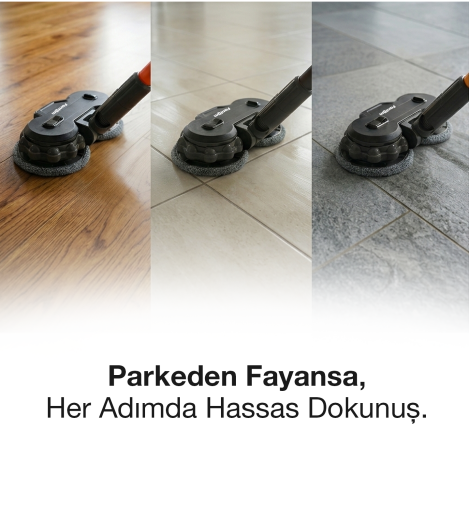 Fantom Pluto Elektrikli Islak Mop Başlık Antrasit - 7