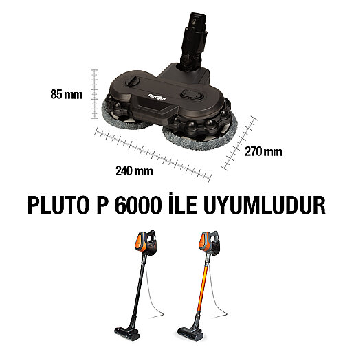 Fantom Pluto Elektrikli Islak Mop Başlık Siyah - 2