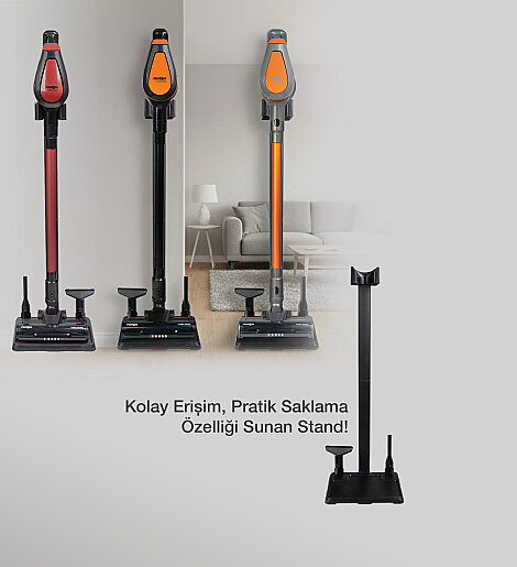 Fantom Pluto P 6000 Cyclone Dikey Elektrıkli Süpürge Amber Kırmızı - 5