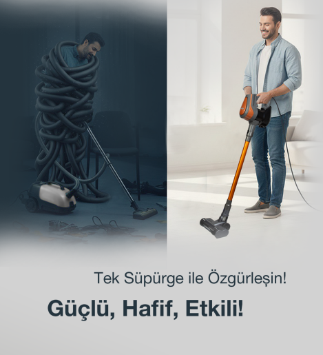 Fantom Pluto P 6000 Cyclone Dikey Elektrikli Süpürge Antrasit - 6