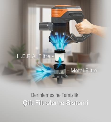 Fantom Pluto P 6000 Cyclone Dikey Elektrikli Süpürge Antrasit - 10