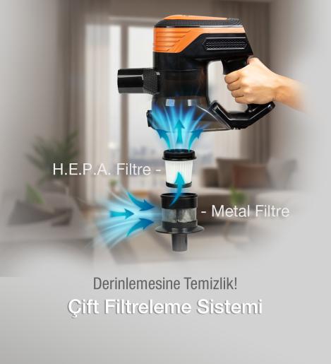 Fantom Pluto P 6000 Cyclone Dikey Elektrikli Süpürge Siyah - 10