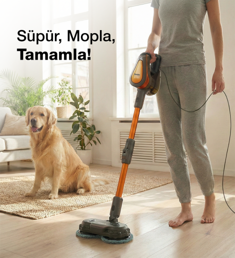 Fantom Pluto P 6100 Plus Cyclone Elektrikli Moplu Dikey Süpürge Antrasit - 13