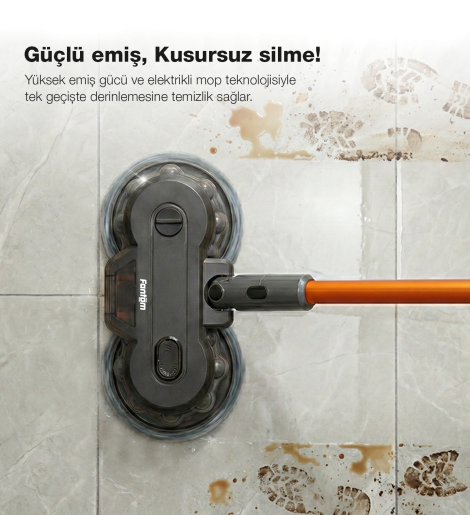 Fantom Pluto P 6100 Plus Cyclone Elektrikli Moplu Dikey Süpürge Antrasit - 7