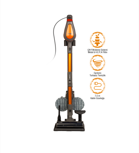 Fantom Pluto P 6100 Plus Cyclone Elektrikli Moplu Dikey Süpürge Antrasit - Fantom