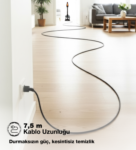 Fantom Pluto P 6100 Plus Cyclone Elektrikli Moplu Dikey Süpürge Siyah - 18