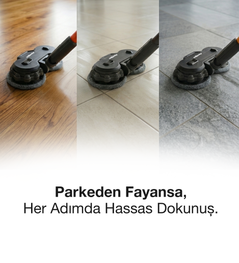 Fantom Pluto P 6100 Plus Cyclone Elektrikli Moplu Dikey Süpürge Siyah - 9