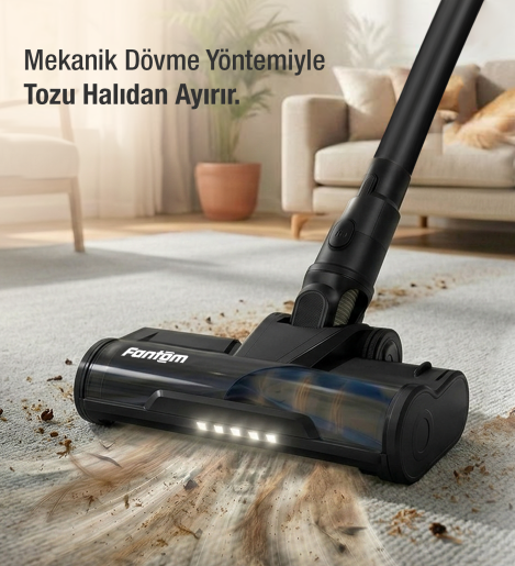 Fantom Pluto P 6100 Plus Cyclone Elektrikli Moplu Dikey Süpürge Siyah - 12