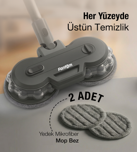 Fantom Pluto P 6100 Plus Cyclone Elektrikli Moplu Dikey Süpürge Siyah - 9