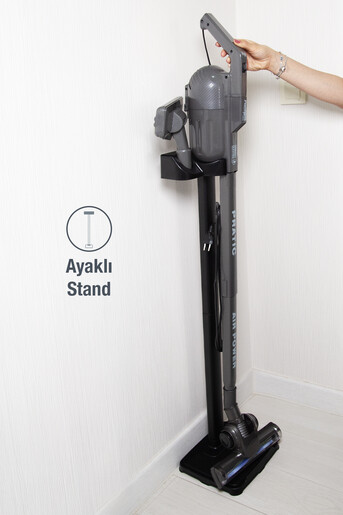 Fantom Pratic Aır Power P 1250 Antrasit Torbasız Dönebilen Turbo Başlıklı Dikey Süpürge - 6