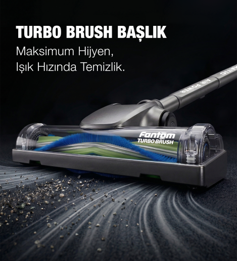 Fantom Pratic Aır Power P 1250 Antrasit Torbasız Dönebilen Turbo Başlıklı Dikey Süpürge - 12