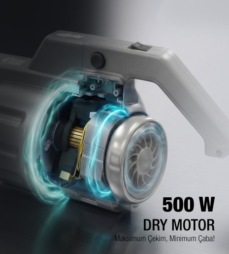 Fantom Pratic Aır Power P 1250 Antrasit Torbasız Dönebilen Turbo Başlıklı Dikey Süpürge - 9