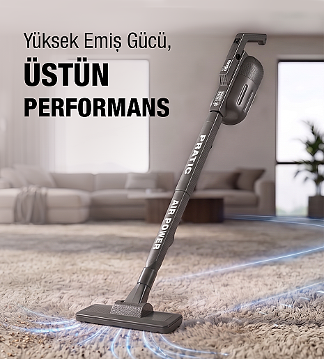 Fantom Pratic Aır Power P 1250 Antrasit Torbasız Dönebilen Turbo Başlıklı Dikey Süpürge - 8