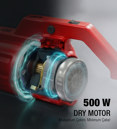  Fantom Pratic Aır Power P 1250 Kırmızı Torbasız Dönebilen Turbo Başlıklı Dikey Süpürge - 7
