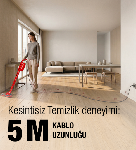  Fantom Pratic Aır Power P 1250 Kırmızı Torbasız Dönebilen Turbo Başlıklı Dikey Süpürge - 13