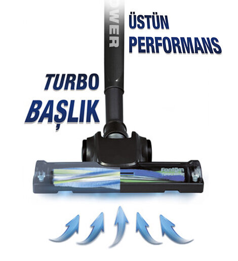 Fantom Pratic Aır Power P 1250 Siyah Torbasız Dönebilen Turbo Başlıklı Dikey Süpürge - 5