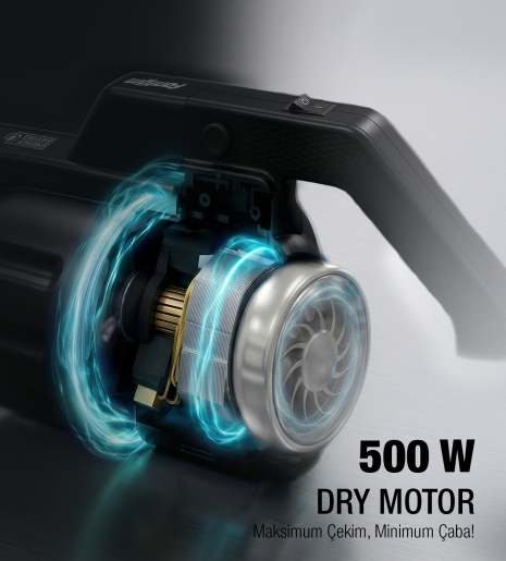 Fantom Pratic Aır Power P 1250 Siyah Torbasız Dönebilen Turbo Başlıklı Dikey Süpürge - 9