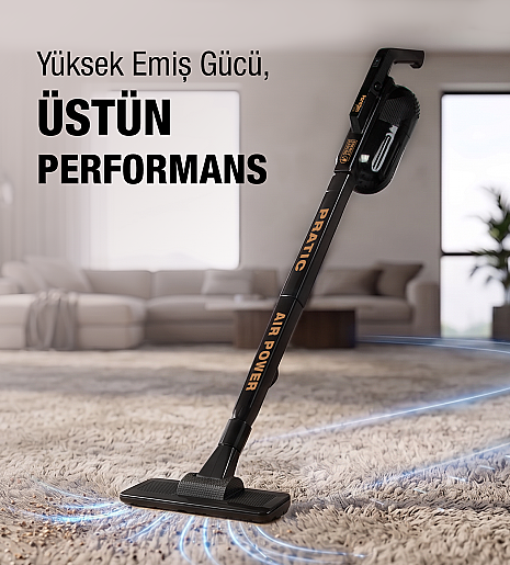 Fantom Pratic Aır Power P 1250 Siyah Torbasız Dönebilen Turbo Başlıklı Dikey Süpürge - 8