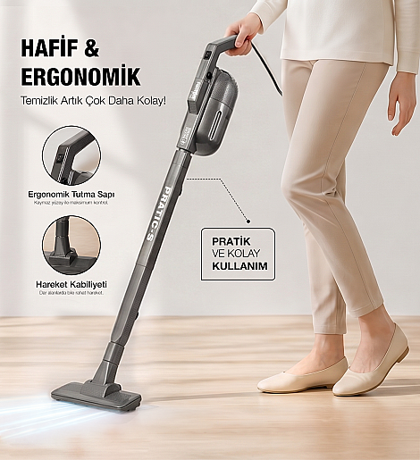 Fantom Pratıc-S P 1200 Toz Torbasız Dikey Süpürge Antrasit - 10