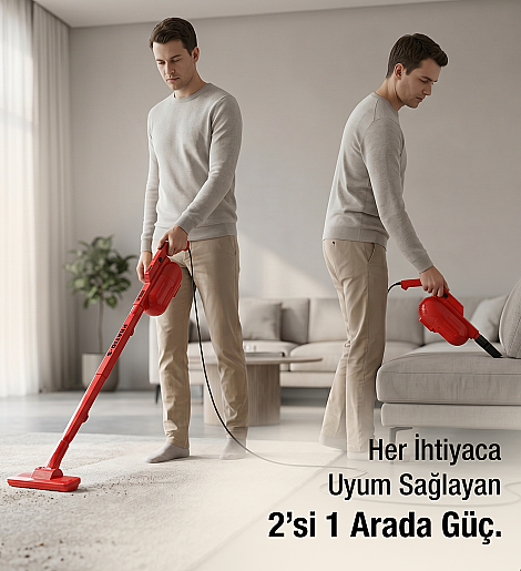 Fantom Pratıc-S P 1200 Toz Torbasız Dikey Süpürge Kırmızı - 5