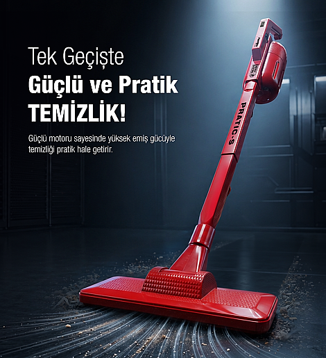 Fantom Pratıc-S P 1200 Toz Torbasız Dikey Süpürge Kırmızı - 7