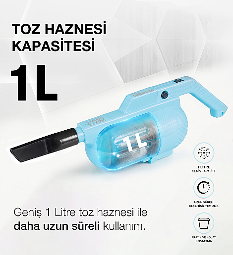 Fantom Pratıc-S P 1200 Toz Torbasız Dikey Süpürge Mavi - 11
