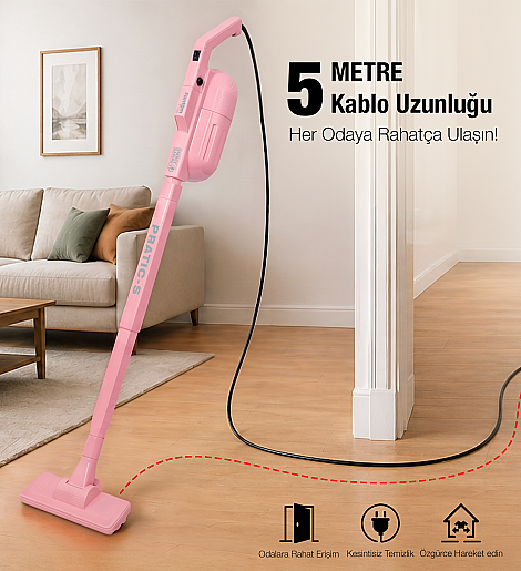 Fantom Pratıc-S P 1200 Toz Torbasız Dikey Süpürge Pembe - 13