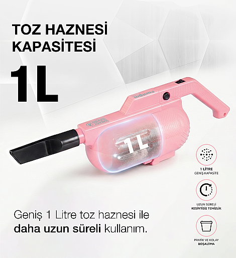 Fantom Pratıc-S P 1200 Toz Torbasız Dikey Süpürge Pembe - 11