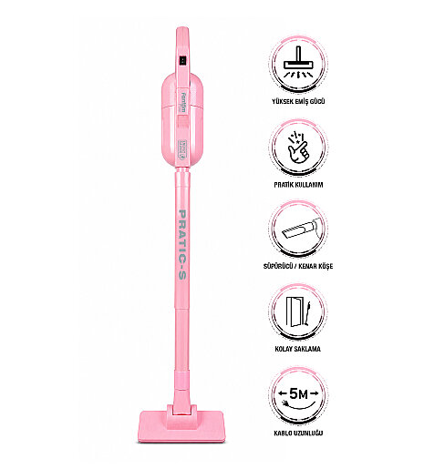 Fantom Pratıc-S P 1200 Toz Torbasız Dikey Süpürge Pembe 