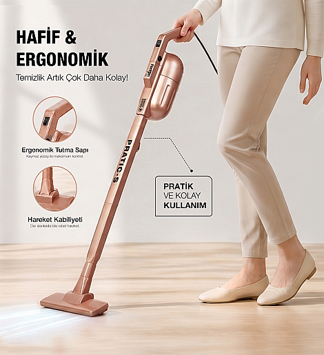 Fantom Pratıc-S P 1200 Toz Torbasız Dikey Süpürge Rose Gold - 10